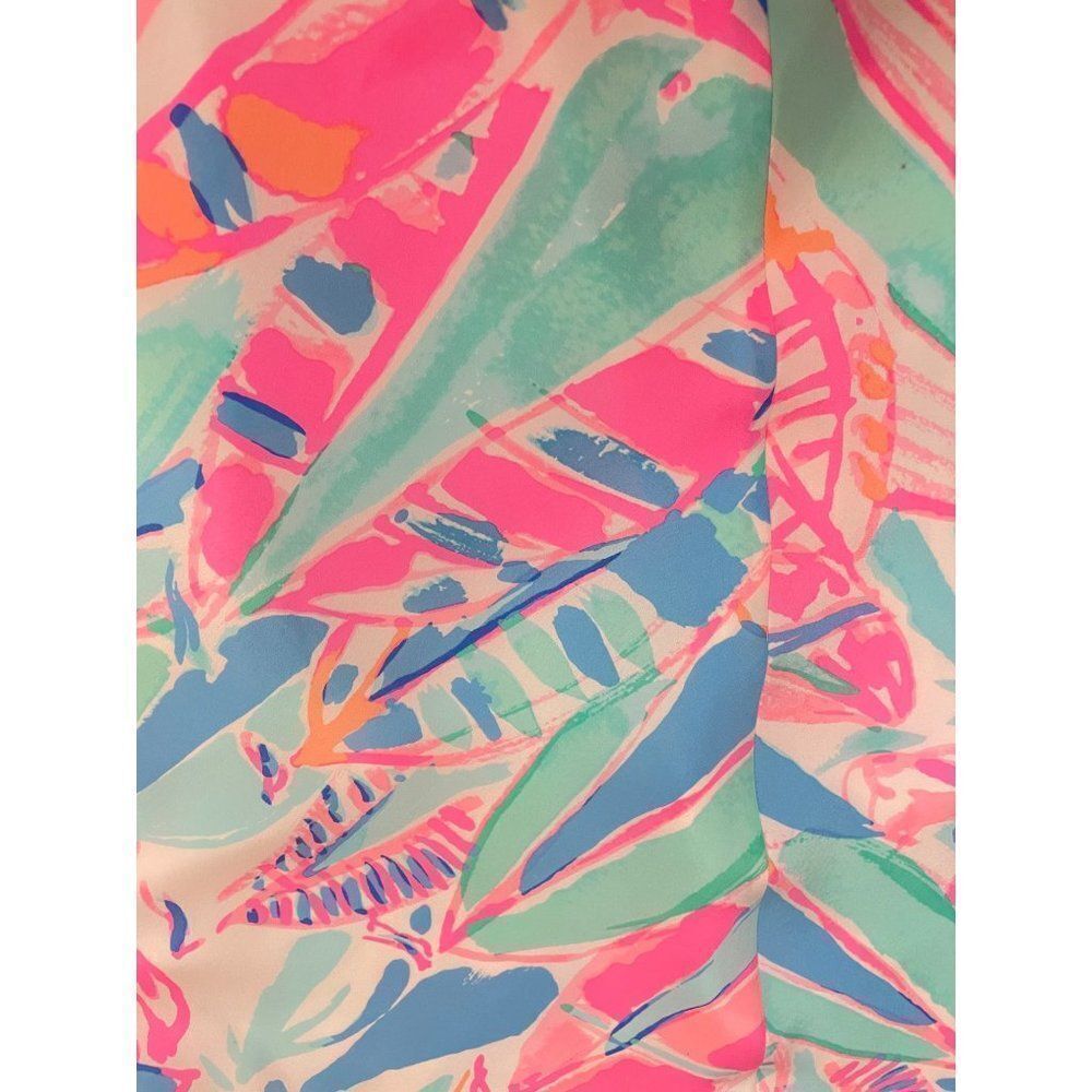 Lilly Pulitzer Out to Sea Clara Silk Slip Dress Pink Blue Floral XXS - Picture 5 of 7